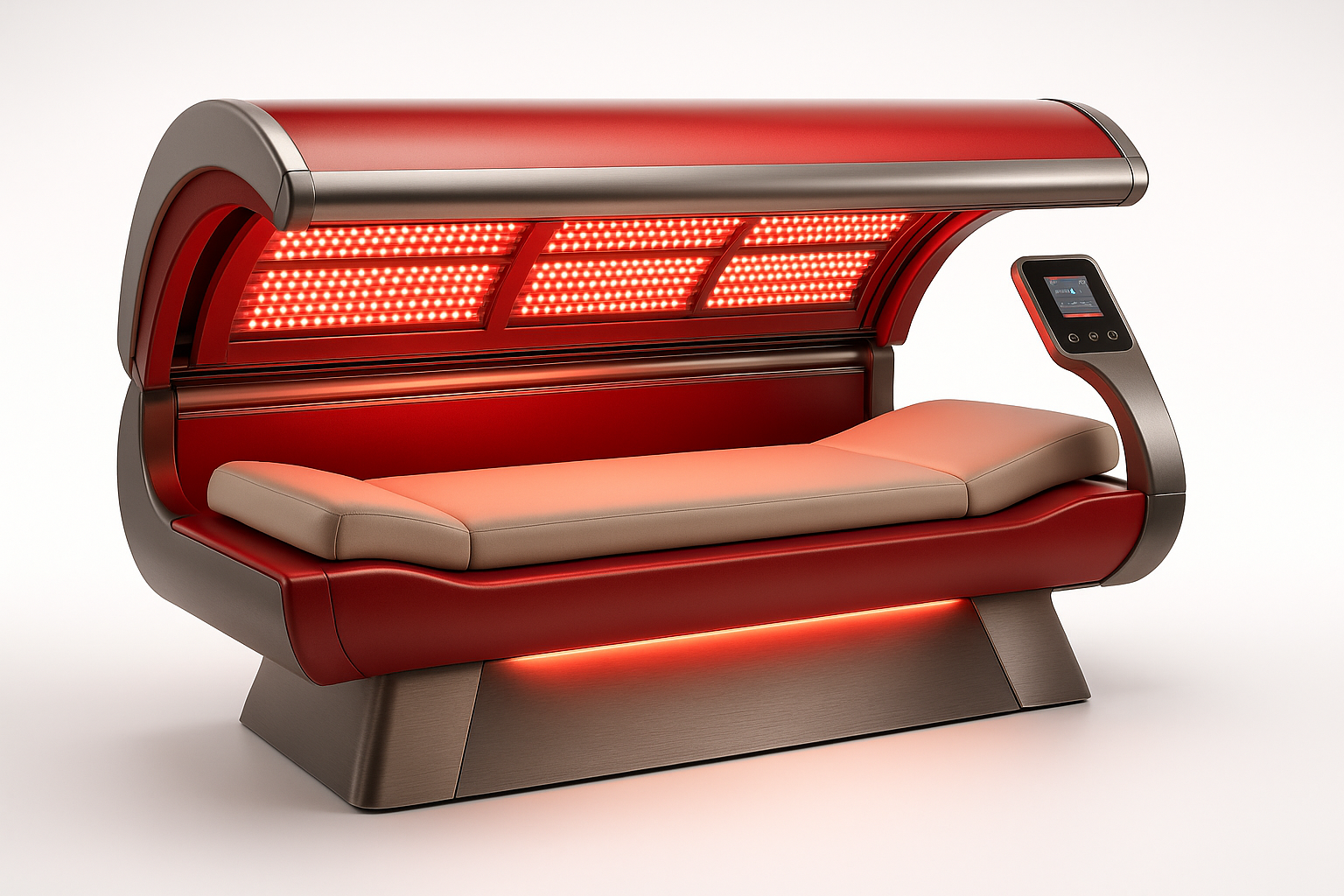side view of premium luxury red light therapy bed
